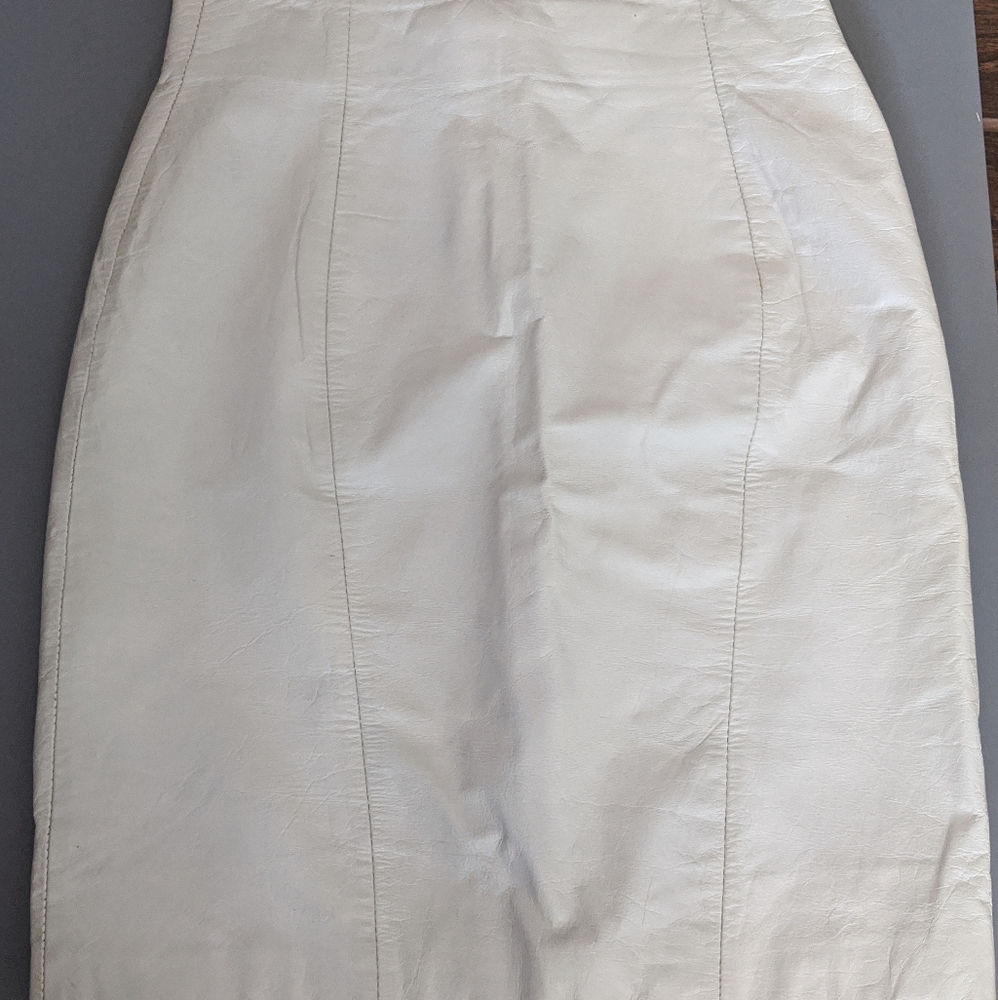 White Leather Skirt